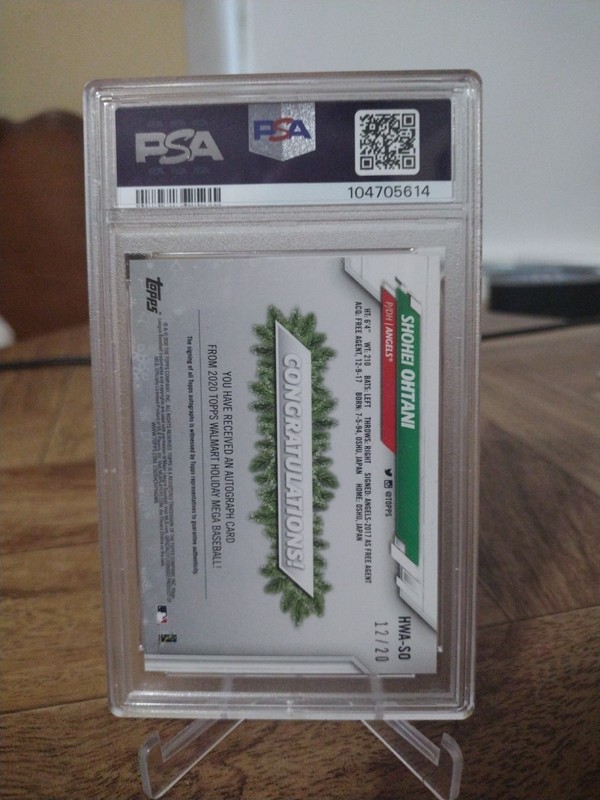 2020 Topps Holiday Shohei Ohtani #12/20 Auto🔥📈 PSA 9 Mint view 2