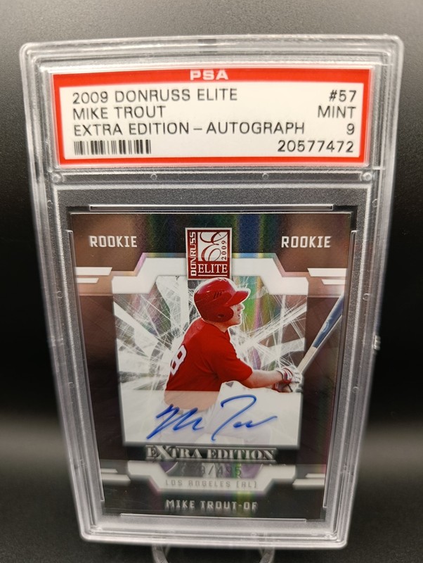 2009 Donruss Elite Extra Edition Mike Trout #57 - 369/495 (AUTO, RC) PSA 9 view 2