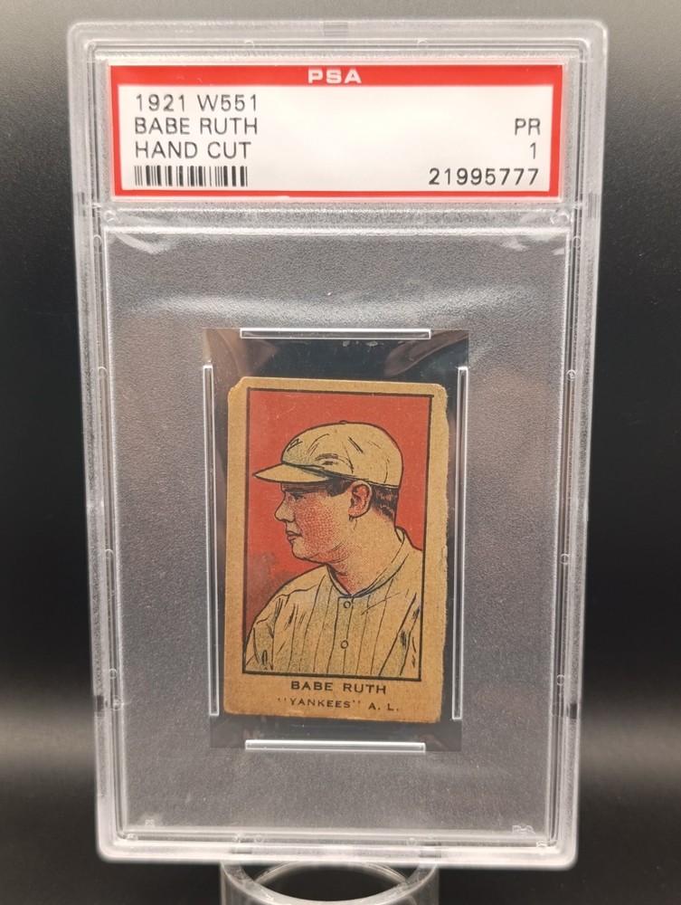 1921 W551 Babe Ruth Hand Cut graded PSA 1