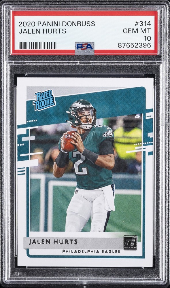 2020 PANINI DONRUSS #314 JALEN HURTS ROOKIE RC PSA 10