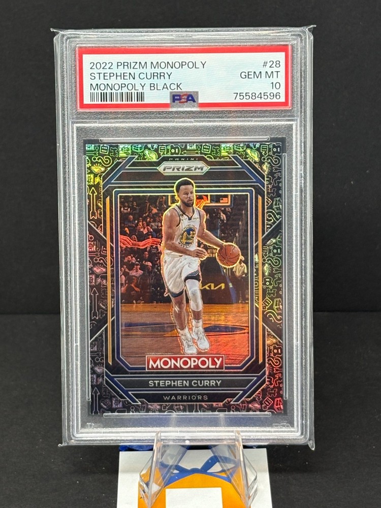 🔥 2022 Panini Prizm Monopoly #28 Stephen Curry Monopoly Black PSA 10 Gem MT
