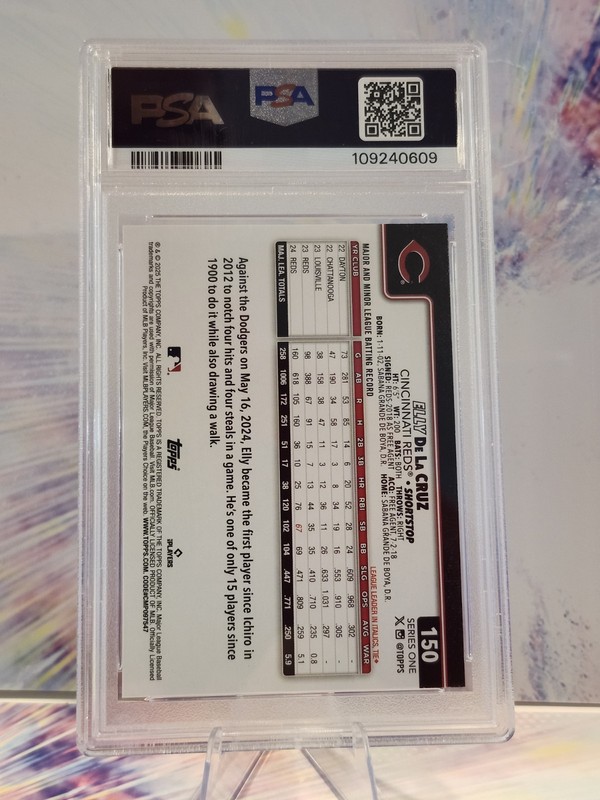 2025 Topps Elly De La Cruz Future Stars #150 Cincinnati Reds PSA 9 MINT view 2