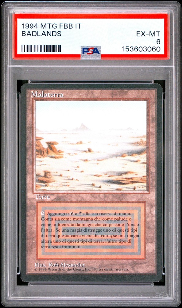 1994 MTG ITALIAN FOREIGN BLACK BORDER BADLANDS PSA 6