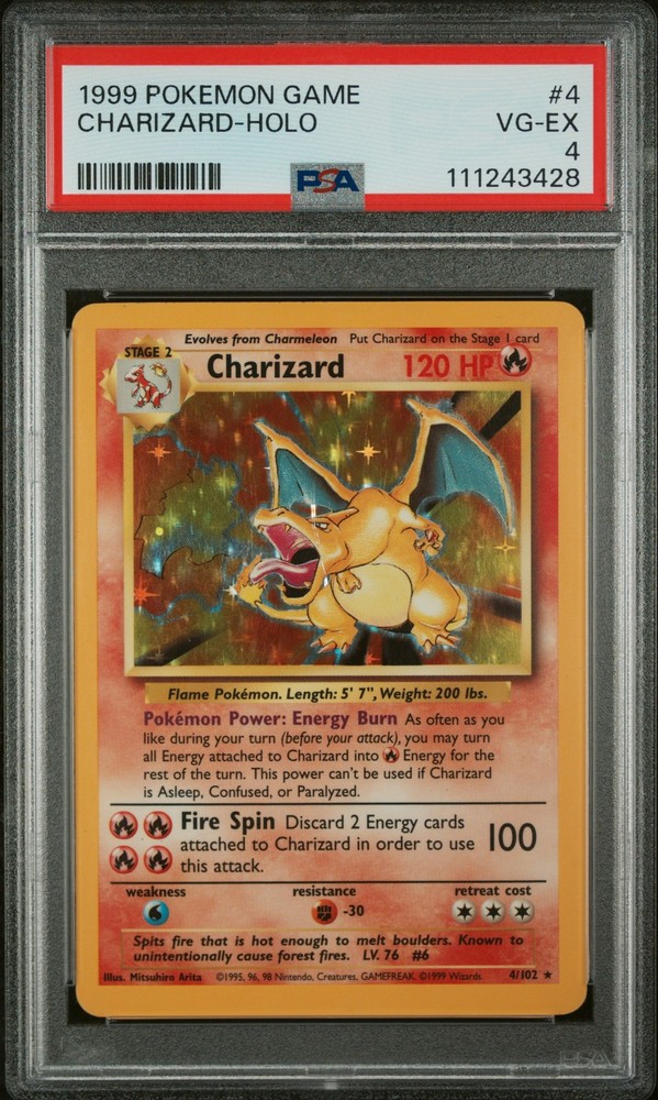 1999 POKEMON GAME #4 CHARIZARD-HOLO PSA 4