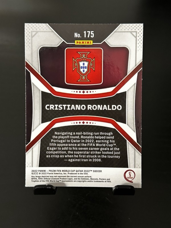 CRISTIANO RONALDO TRUE WORLD CUP BASE - 2022 Panini Prizm Qatar #175 Portugal view 2