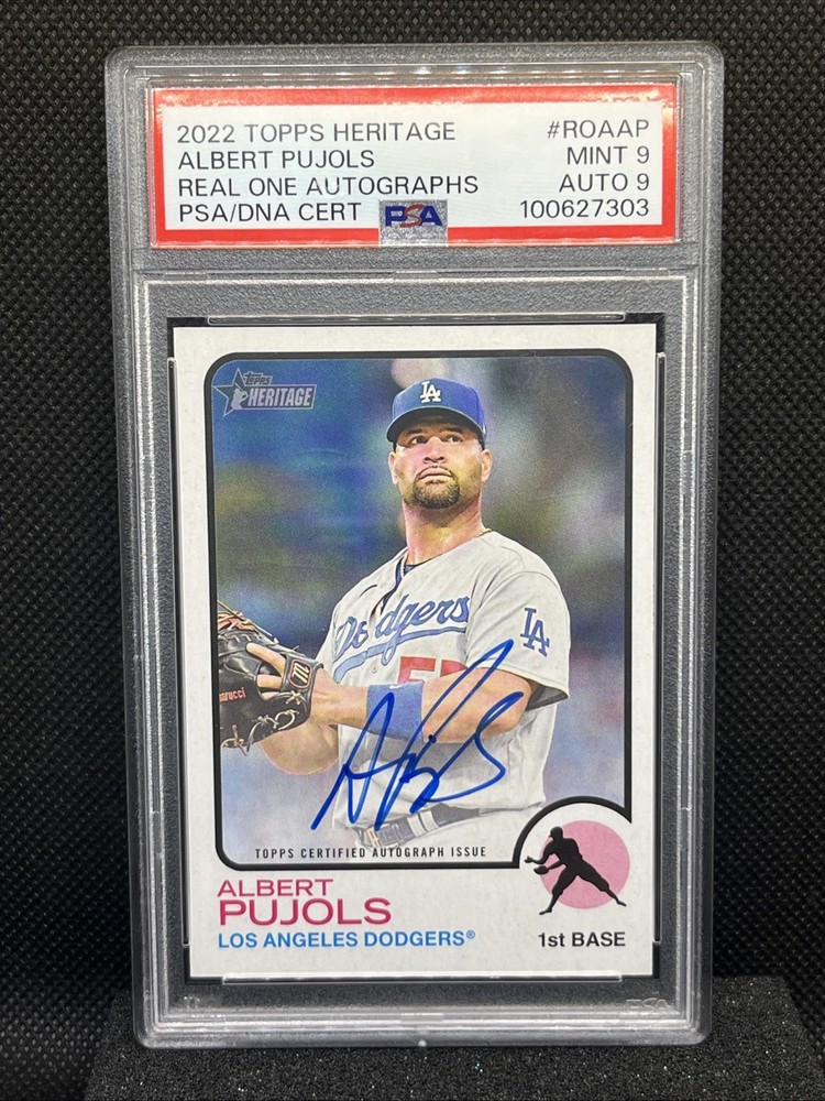2022 Topps Heritage Albert Pujols Real One Autograph ROA-AP PSA 9/9 LA DODGERS