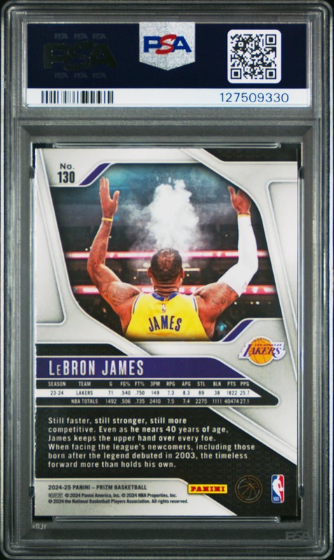 2024 Panini Prizm LeBron James #130 PSA 9 view 2