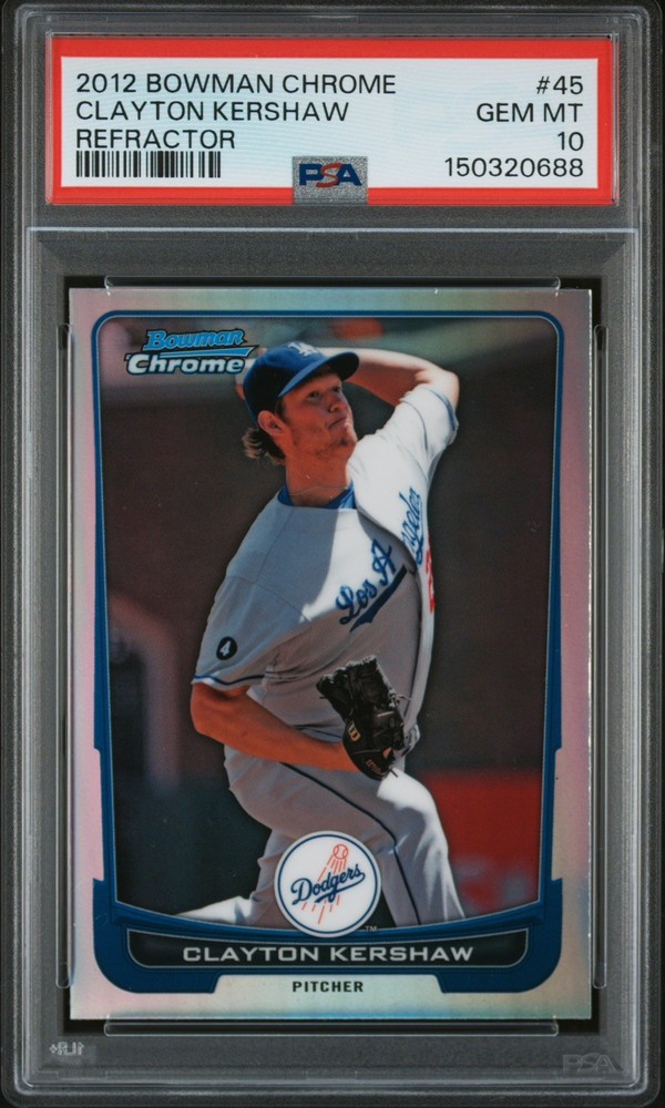Clayton Kershaw 2012 Bowman Chrome Refractor PSA 10 Dodgers HOF