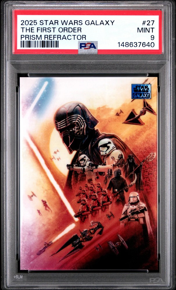 The First Order 2025 Topps Chrome Star Wars Galaxy Prism Refractor 12/75 PSA 9