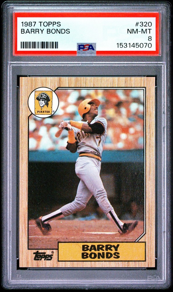 1987 TOPPS #320 BARRY BONDS ROOKIE RC PSA 8