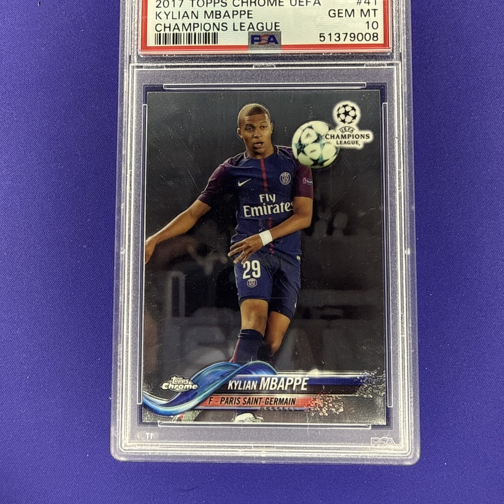 2017 Topps Chrome UEFA Champions League Kylian Mbappe ROOKIE RC #41 PSA 10 GEM