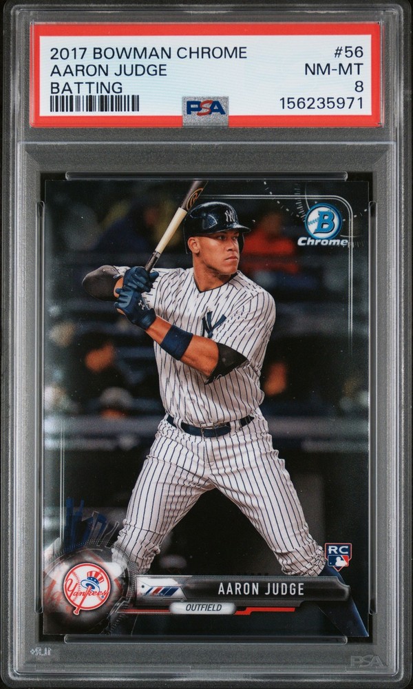 2017 BOWMAN CHROME BATTING #56 AARON JUDGE ROOKIE RC PSA 8
