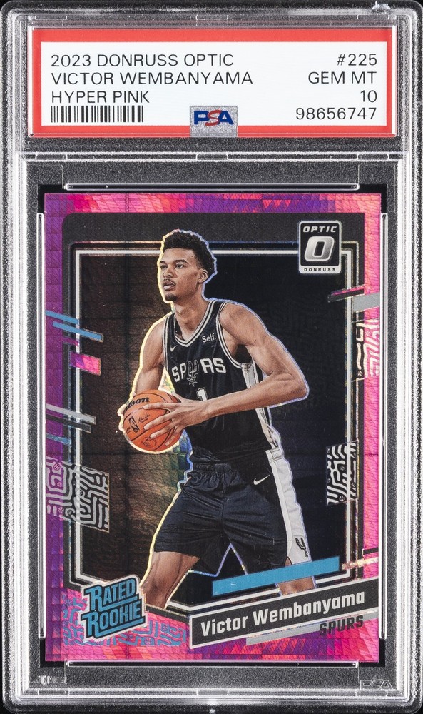 2023 PANINI DONRUSS OPTIC HYPER PINK #225 VICTOR WEMBANYAMA ROOKIE RC PSA 10