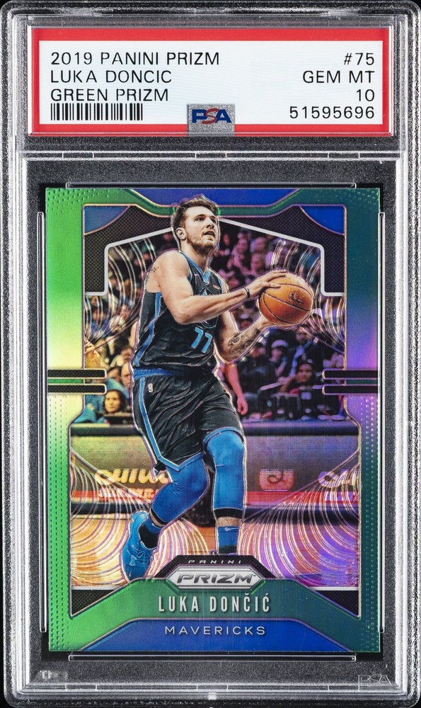 2019 PANINI PRIZM GREEN PRIZM #75 LUKA DONCIC PSA 10