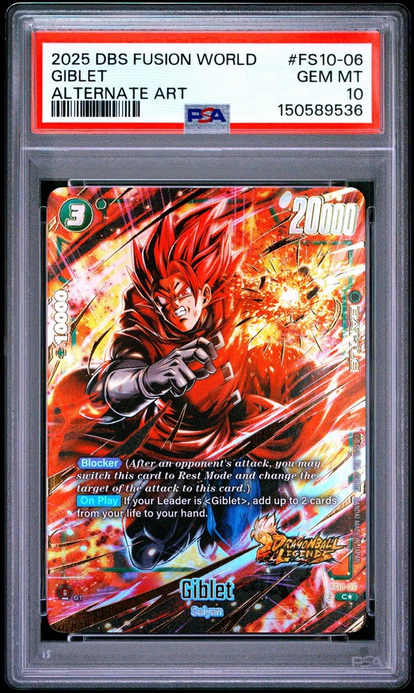 DRAGON BALL SUPER CARD GAME FUSION WORLD STARTER DECK EX GIBLET GIBLET PSA 10 view 1