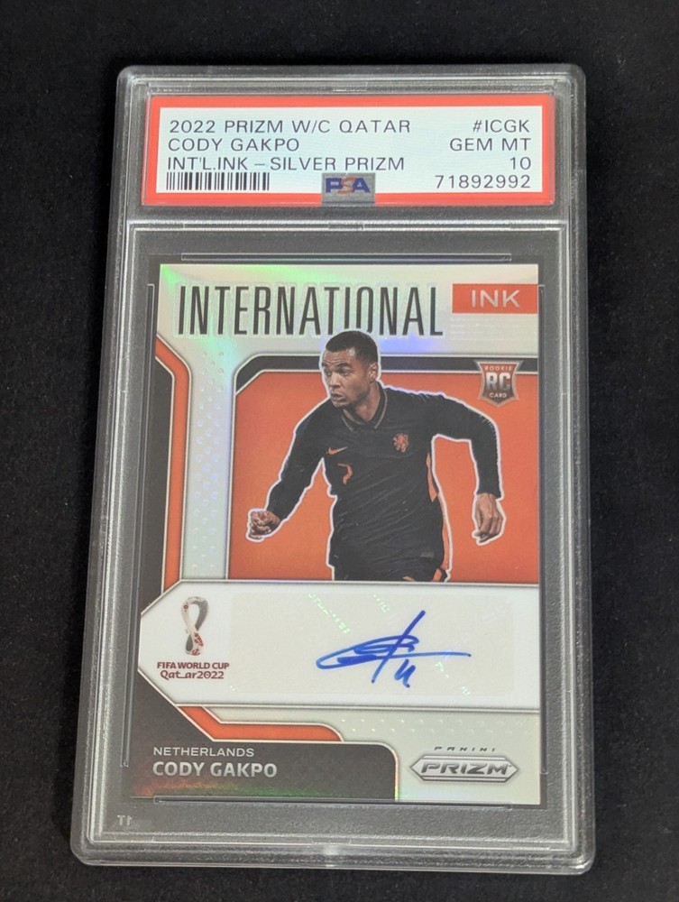 CODY GAKPO 2022 PANINI PRIZM WORLD CUP INTERNATIONAL INK AUTO #I-CGK /99 PSA 10