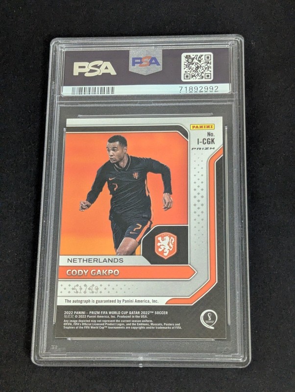 CODY GAKPO 2022 PANINI PRIZM WORLD CUP INTERNATIONAL INK AUTO #I-CGK /99 PSA 10  view 2