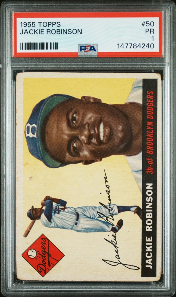 1955 TOPPS #50 JACKIE ROBINSON PSA 1
