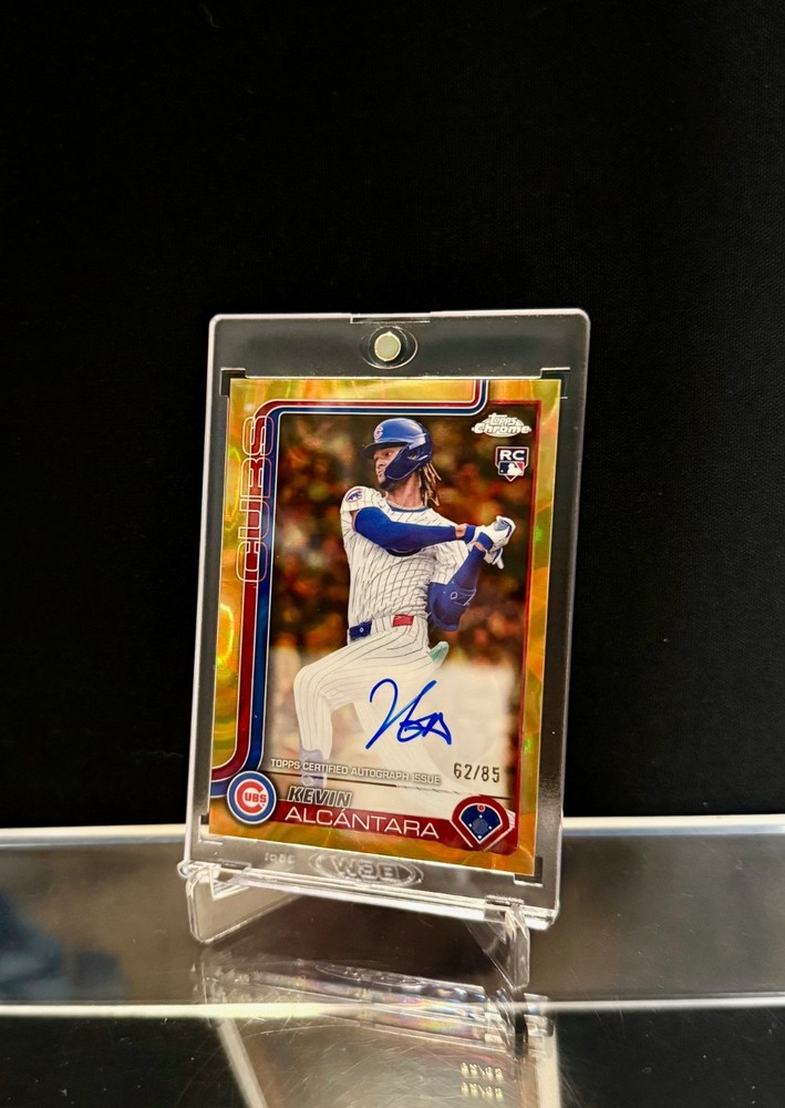 2025 TOPPS CHROME UPDATE KEVIN ALCANTARA - ROOKIE  AUTO GOLD LAVA /85  #RA-KA