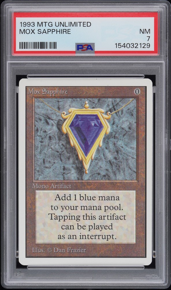 1993 MAGIC: THE GATHERING UNLIMITED EDITION MOX SAPPHIRE PSA 7