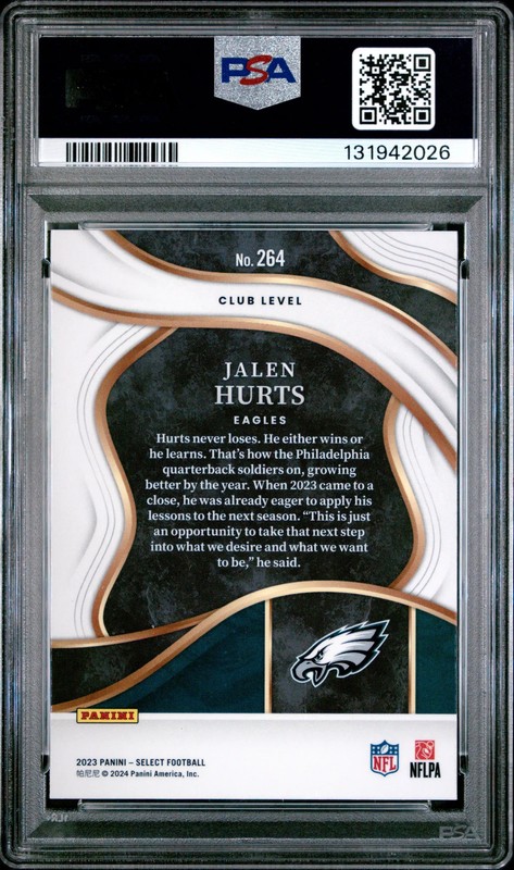 2023 Panini Select Jalen Hurts #264 PSA 10 view 2