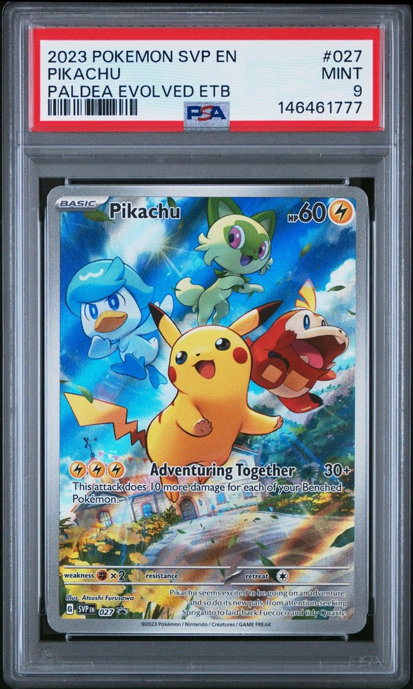 2023 POKEMON SVP EN-SV BLACK STAR PROMO #027 PIKACHU PSA 9