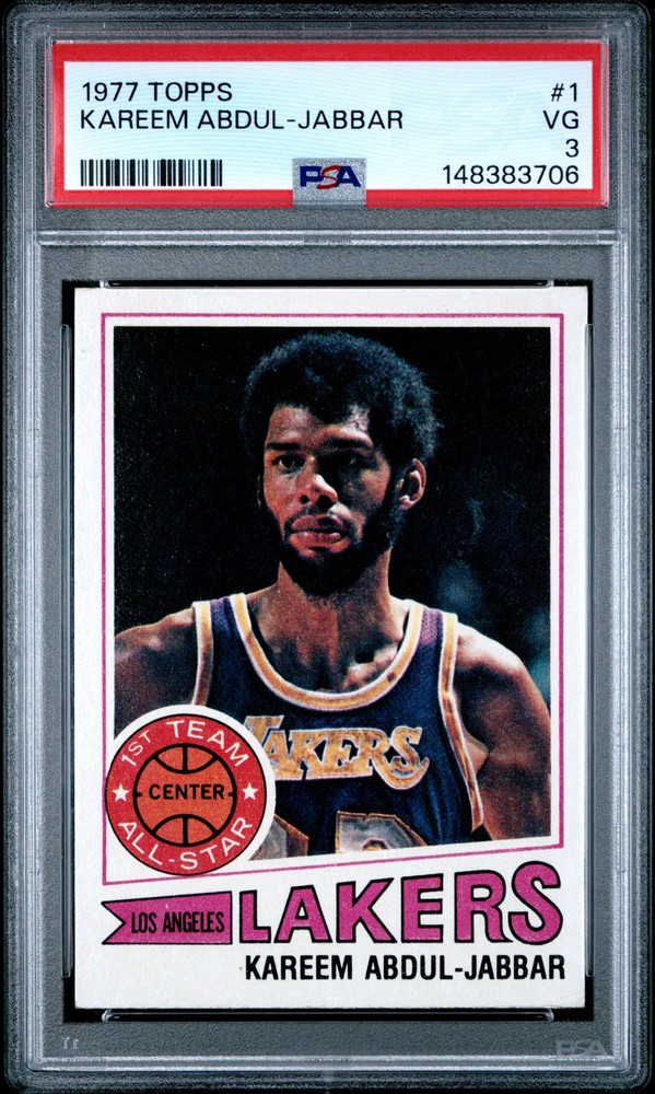 1977 TOPPS #1 KAREEM ABDUL-JABBAR PSA 3