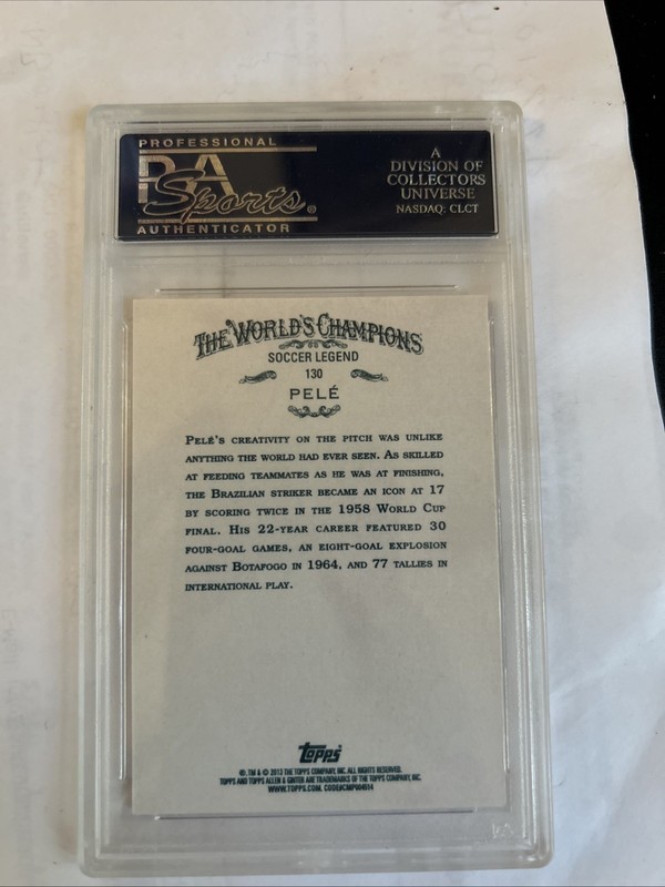 2013 Topps Allen Ginter #130 Pele Signed Card PSA 10 Slabbed Auto Brazil Rare view 2