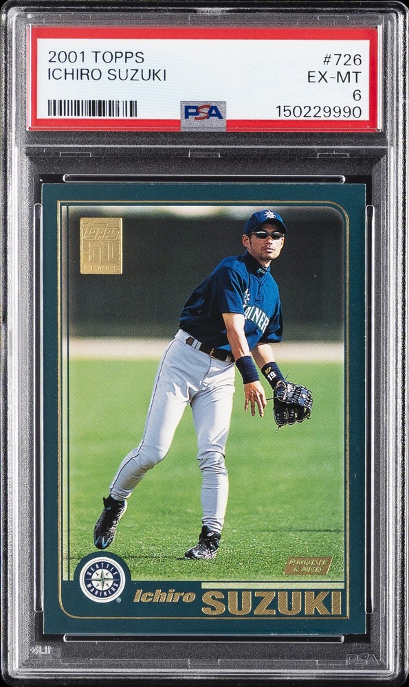 2001 TOPPS #726 ICHIRO SUZUKI ROOKIE RC PSA 6