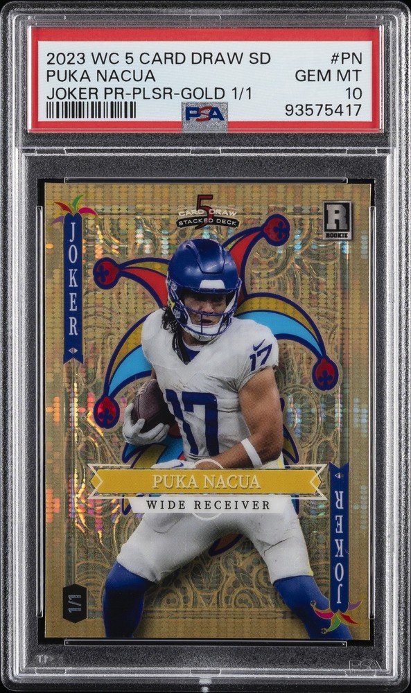 2023 WILD CARD 5 CARD DRAW STACKED DECK JOKER PROMO #PN PUKA NACUA 1/1 PSA 10
