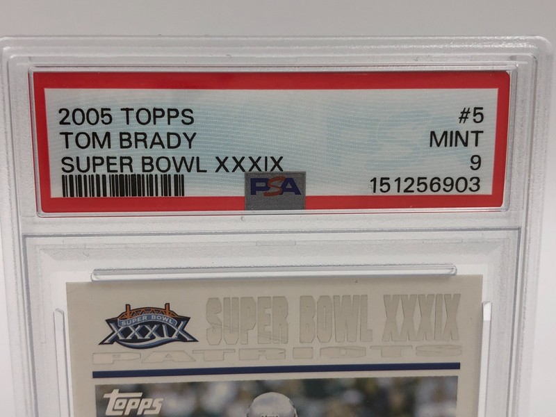 TOM BRADY Trading Card 2005 TOPPS #5 SUPER BOWL XXXIX Patriots graded PSA MINT 9 view 2