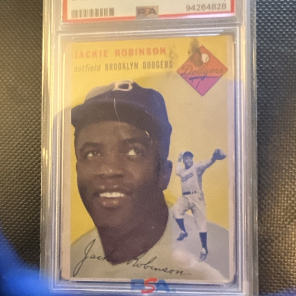 1954 Topps - Jackie Robinson #10 White Back PSA 1 Graded Brooklyn Dodgers