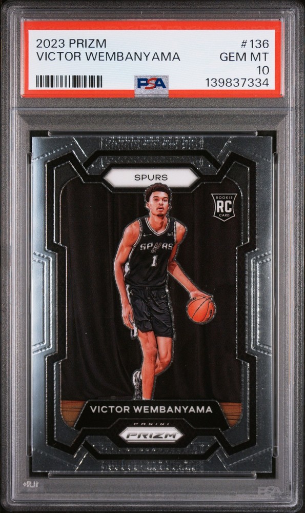 2023 PANINI PRIZM #136 VICTOR WEMBANYAMA ROOKIE RC PSA 10