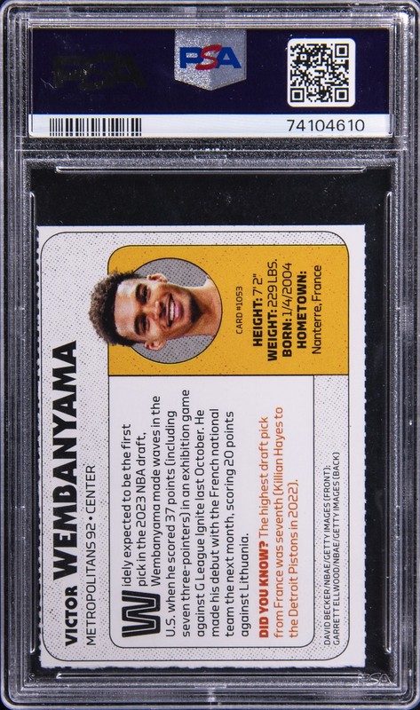 2023 SPORTS ILLUSTRATED FOR KIDS #1053 VICTOR WEMBANYAMA ROOKIE RC PSA 7 view 2