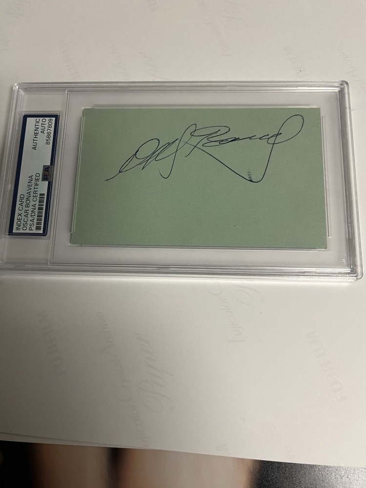 Autographed Oscar Bonavena Index Card PSA Signed Auto Fought Muhammad Ali
