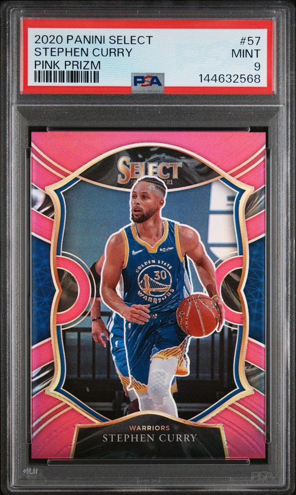 2020 PANINI SELECT PINK PRIZM #57 STEPHEN CURRY 5/10 PSA 9