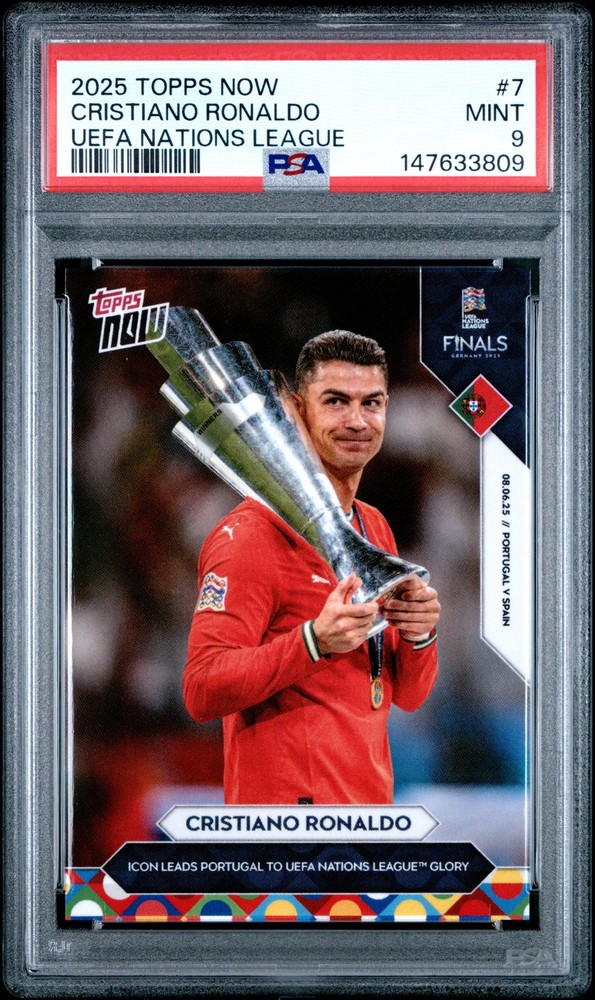 2025 TOPPS NOW UEFA NATIONS LEAGUE #7 CRISTIANO RONALDO PSA 9