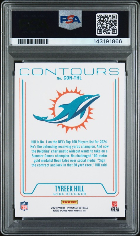 2024 PANINI PHOENIX CONTOURS #CONTHL TYREEK HILL PSA 9 view 2