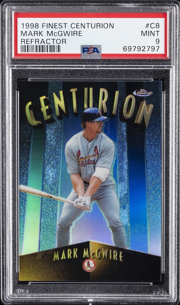 1998 FINEST CENTURION REFRACTOR #C8 MARK MCGWIRE 23/75 PSA 9