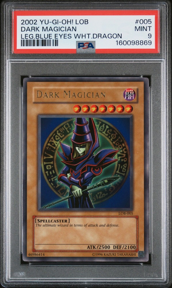 2002 YU-GI-OH! LOB-LEGEND OF BLUE EYES WHITE DRAGON #005 DARK MAGICIAN PSA 9