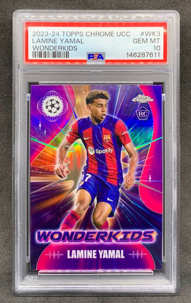 2023-24 Topps Chrome LAMINE YAMAL Wonderkids Refractor Rookie SP Gem Mint PSA 10