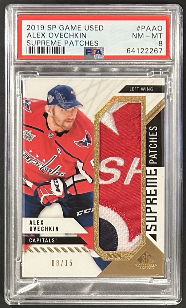 2018-19 SP Game Used #PAAO Supreme Patches Alex Ovechkin /15 PSA 8 Pop 1