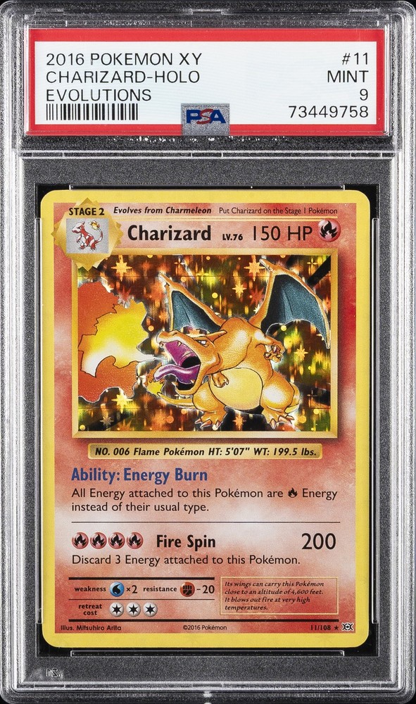 2016 POKEMON XY EVOLUTIONS #11 CHARIZARD-HOLO PSA 9