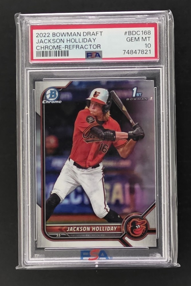 2022 Bowman Draft 1st * PSA 10 * Jackson Holliday CHROME REFRACTOR BDC-168 view 1