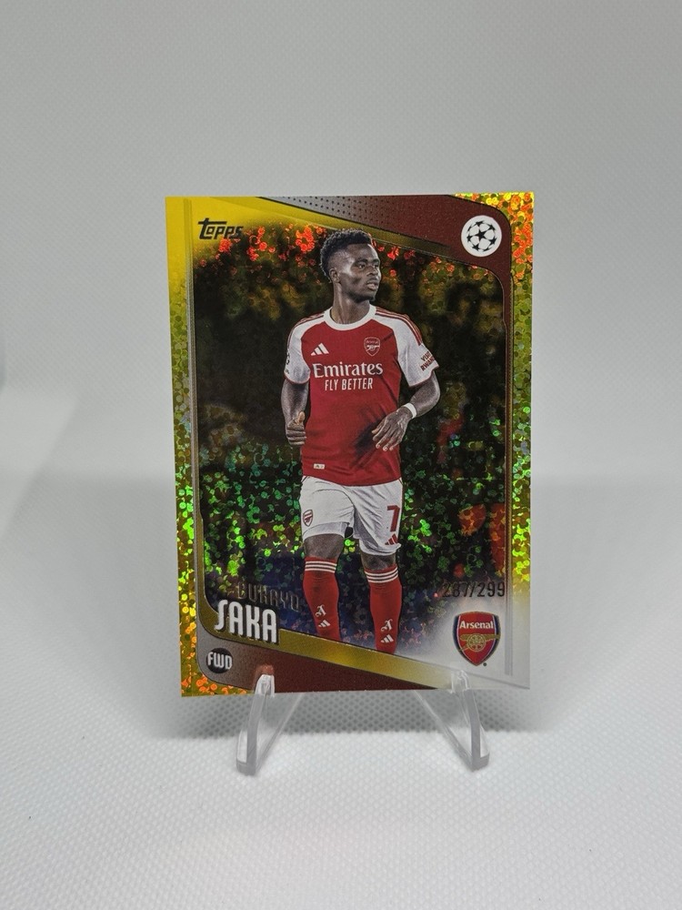 2025-26 Topps UEFA Bukayo Saka Gold Sparkle Parallel /299 💎 Arsenal FC