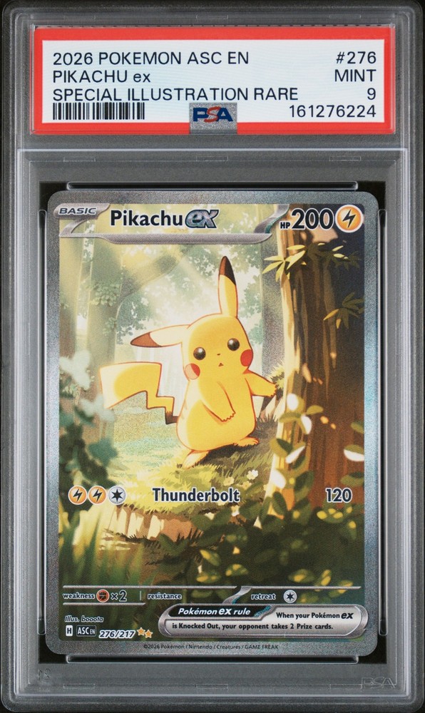 2026 POKEMON ASC EN-ASCENDED HEROES SPECIAL ILLUSTRATION RARE PIKACHU EX PSA 9
