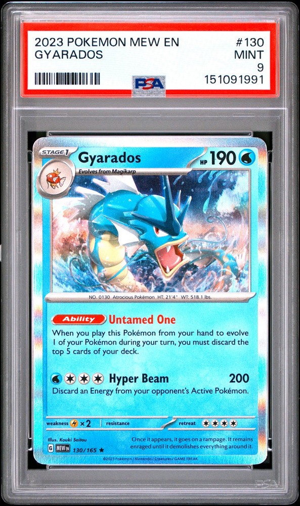 2023 POKEMON MEW EN-151 #130 GYARADOS PSA 9