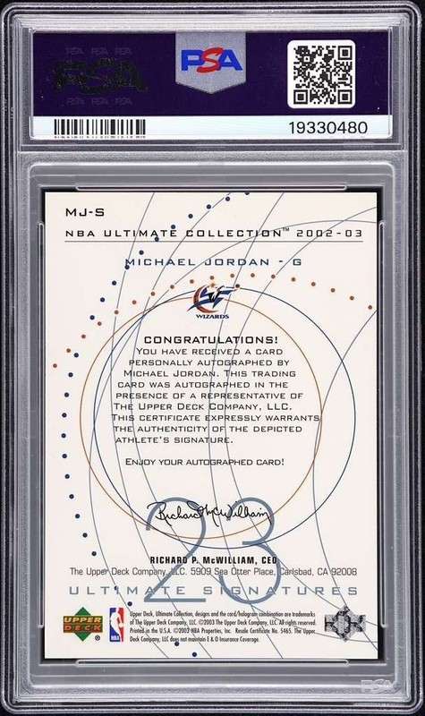 2002 Upper Deck Ultimate Collection MICHAEL JORDAN Auto PSA 8.5 view 2