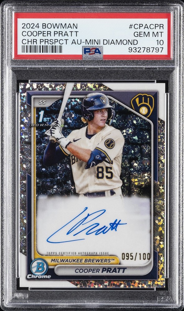 2024 BOWMAN CHROME PROSPECT AUTO #CPACPR COOPER PRATT 95/100 PSA 10
