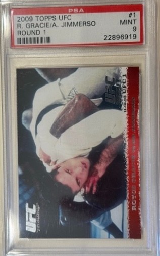 2009 Topps UFC Round 1 Royce Gracie/Art Jimmerson #1 RC Rookie HOF PSA 9 Mint 🐐